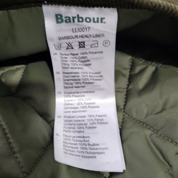 Unworn Barbour Healy Mixed Media Quilted Vest in Olive Green - Picture 11 of 11